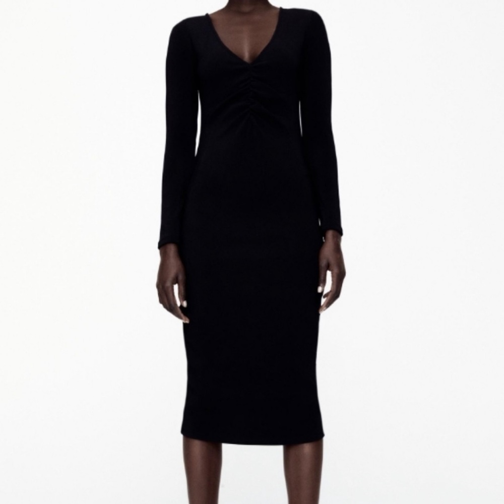 NEW ZARA BLACK OTTOMAN KNIT DRESS🎉